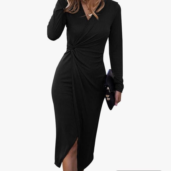Elegant Black Long Sleeve Dress - Picture 2 of 2